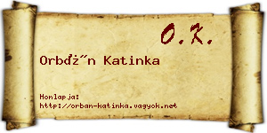 Orbán Katinka névjegykártya