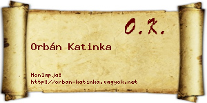 Orbán Katinka névjegykártya